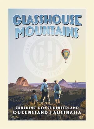 Glasshouse Mtns postcard