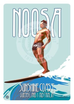 Blue Noosa Longboard postcard