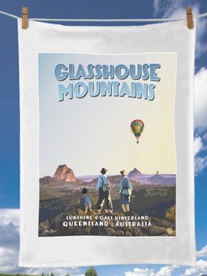 Glasshouse Mountains Tea Towel