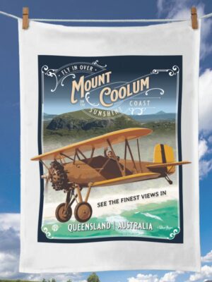 Fly Over Mt Coolum Tea Towel