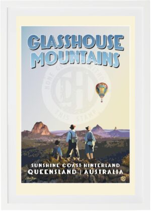 Glasshouse Mtns Framed Wood A2+